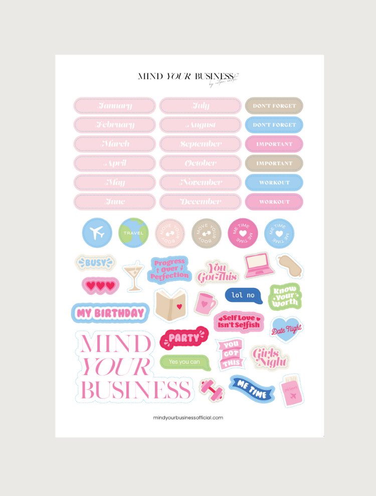 Sticker Sheets, Productivity Stickers™ V2  Planner stickers, Happy planner  stickers, Free planner stickers